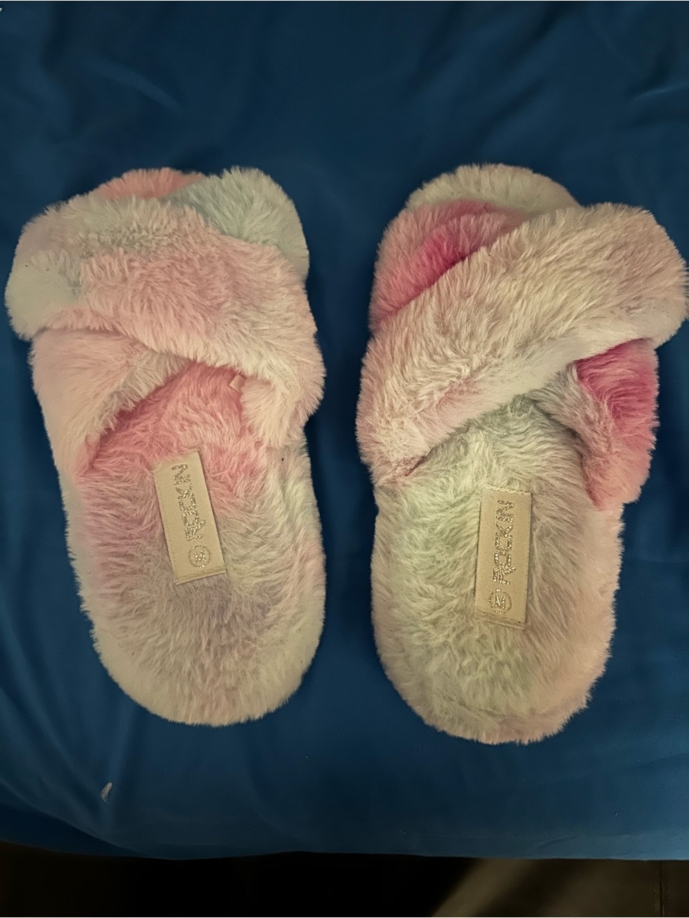 Rockin Pink Multi Faux Fur Slide Slippers size 7